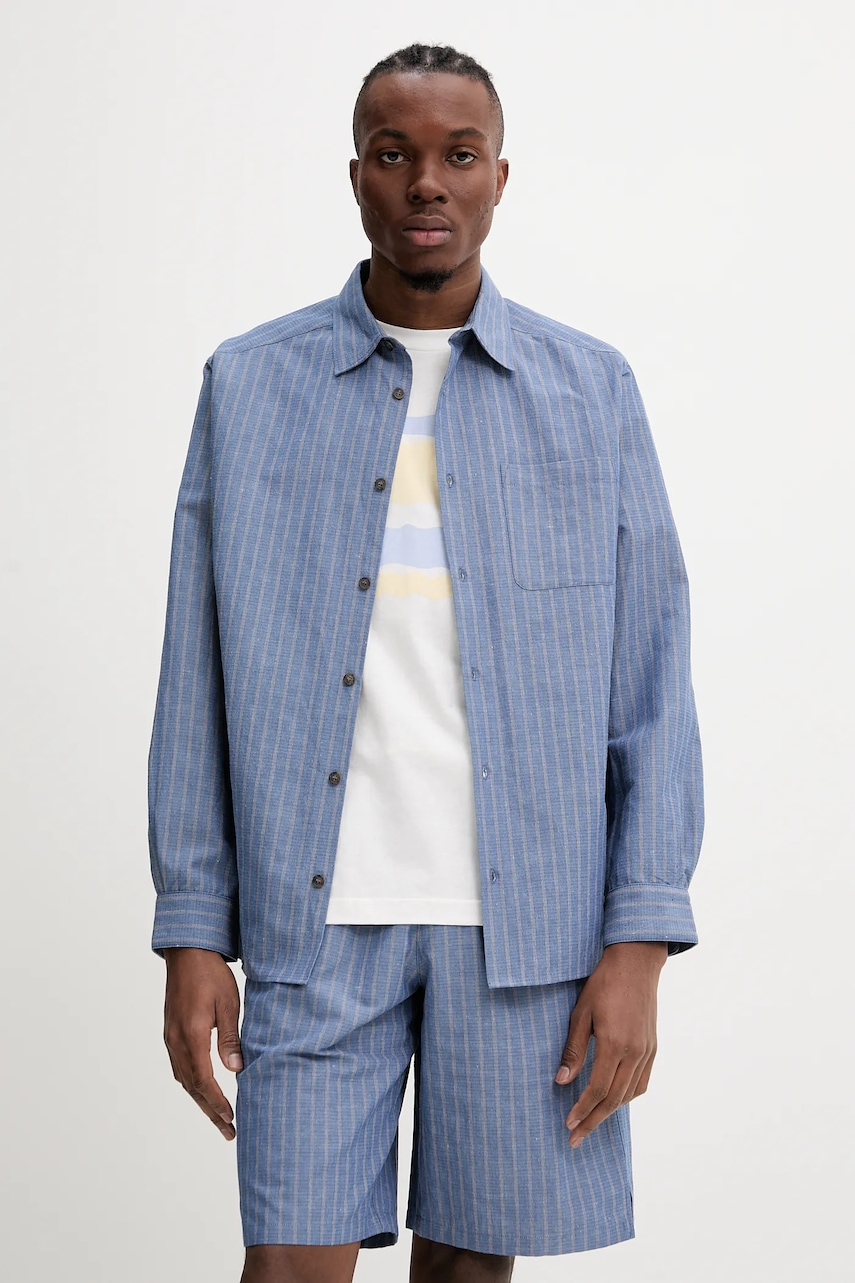 Košile s příměsí lnu A.P.C. chemise malo