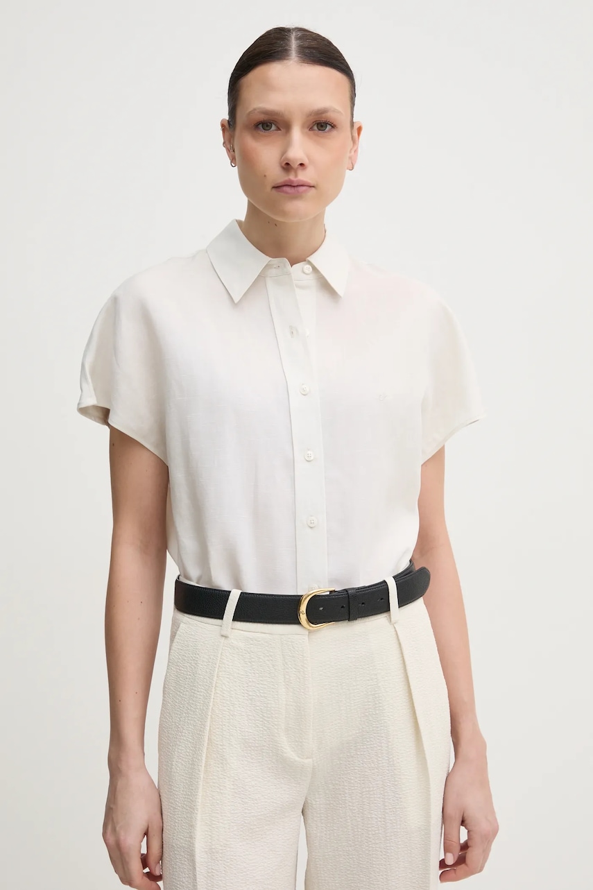 Košile s příměsí lnu Calvin Klein