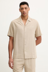 Košile s příměsí lnu Emporio Armani Underwear