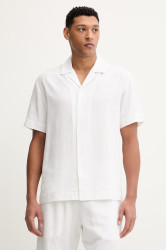 Košile s příměsí lnu Emporio Armani Underwear