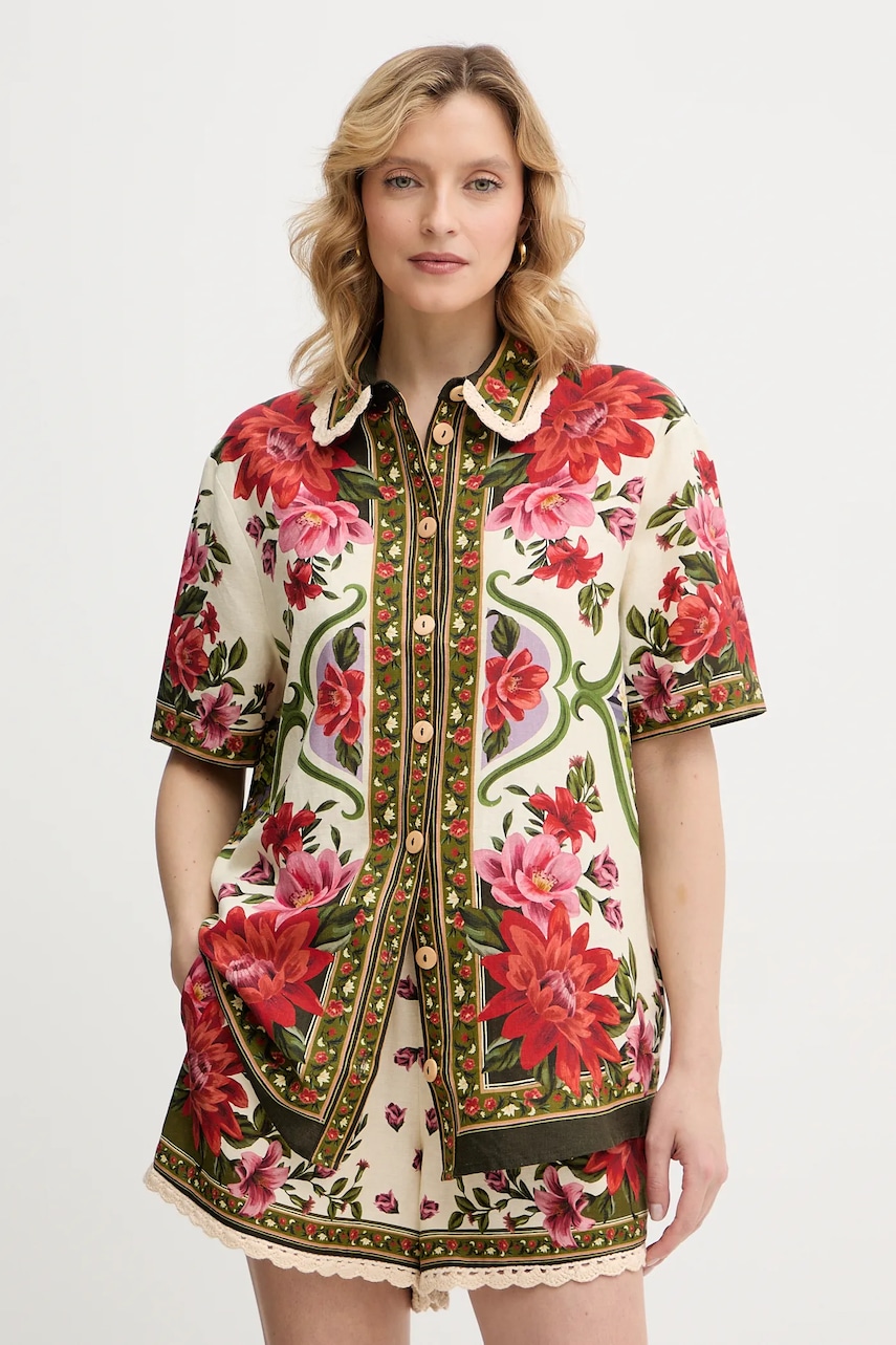 Košile s příměsí lnu Farm Rio