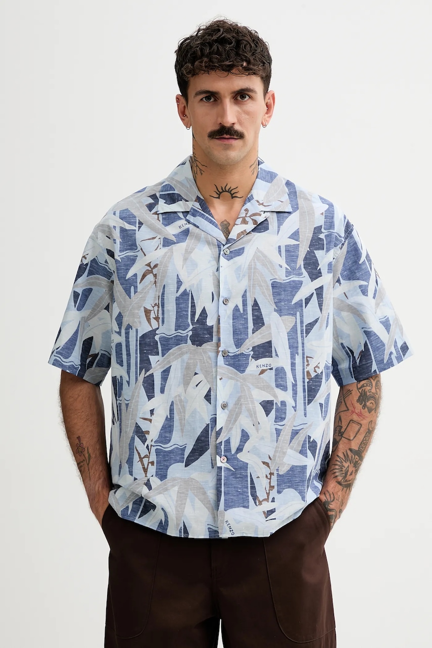 Košile s příměsí lnu Kenzo