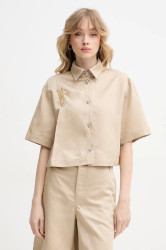 Košile s příměsí lnu Moschino Jeans