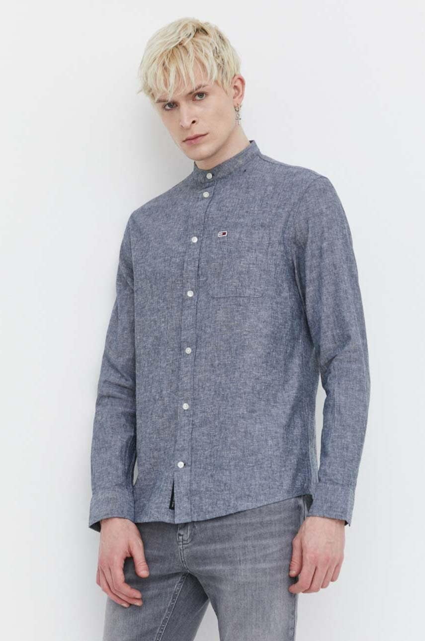 Košile s příměsí lnu Tommy Jeans