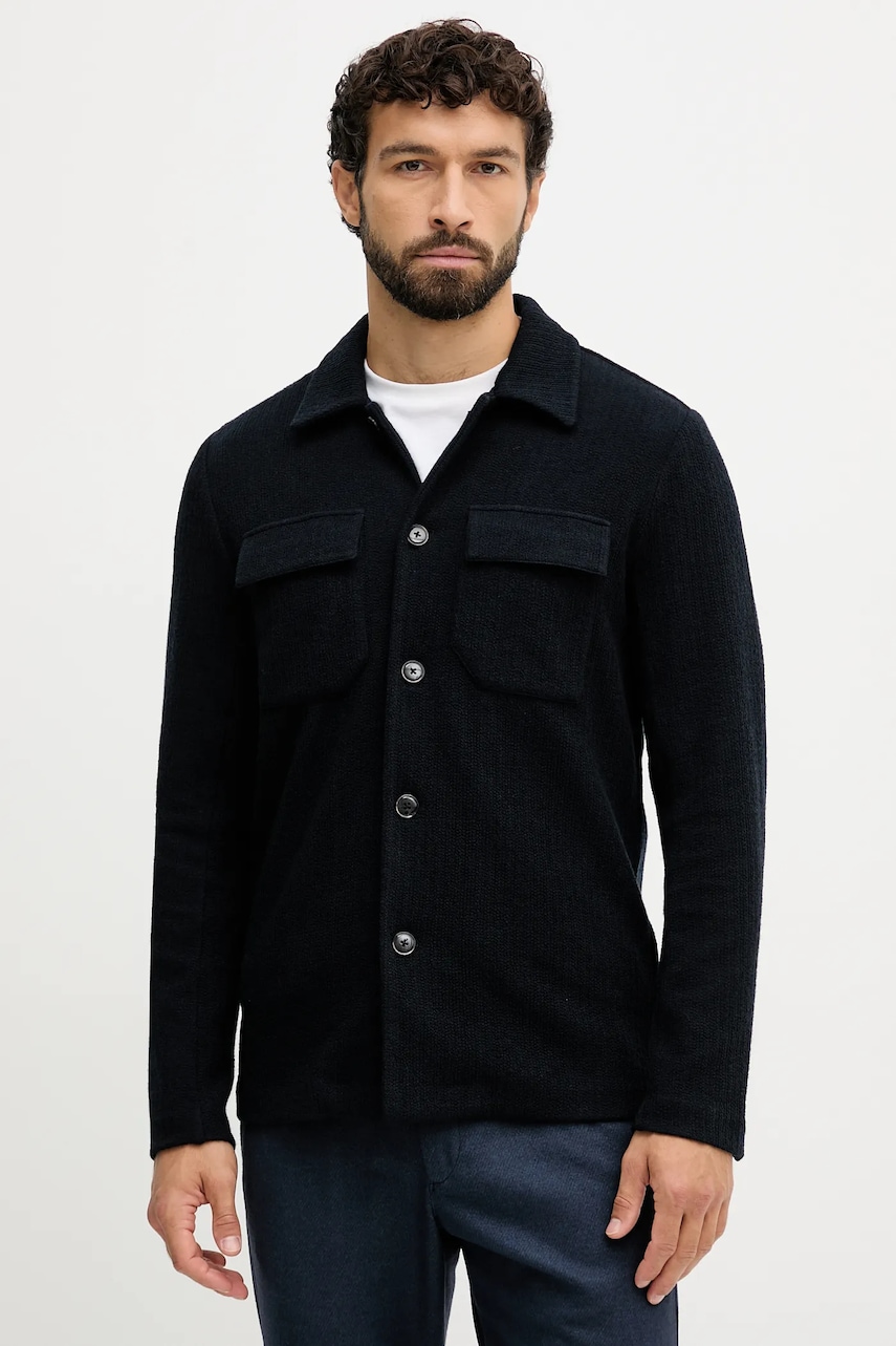 Košile s příměsí vlny Mos Mosh AUSTIN