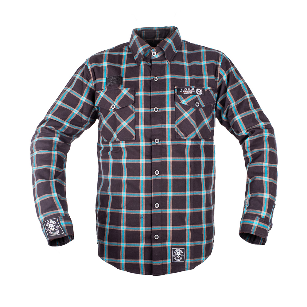 Košile W-TEC Black Heart Respector II černá s modrým pruhem M