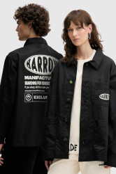 Košilová bunda Barrow černá barva, přechodná, oversize, S5BWUAJK065