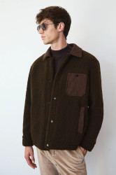 Košilová bunda Medicine hnědá barva, přechodná