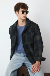 Košilová bunda Medicine pánská, zelená barva, přechodná