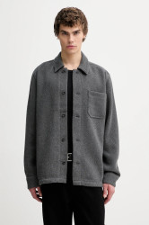 Košilová bunda s příměsí vlny Les Deux Hamilton šedá barva, 1001007