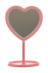 Kosmetické zrcátko s LED osvětlením Danielle Beauty Heart Mirror 30 x 20 cm