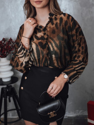 Koszula damska oversize PANTHEAS w panterkę Dstreet