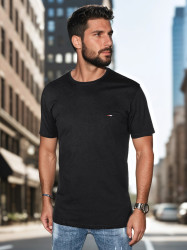 Koszulka męska z haftem czarna Dstreet