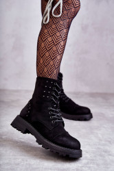 Kotníkové semišové boty s druky Palmira