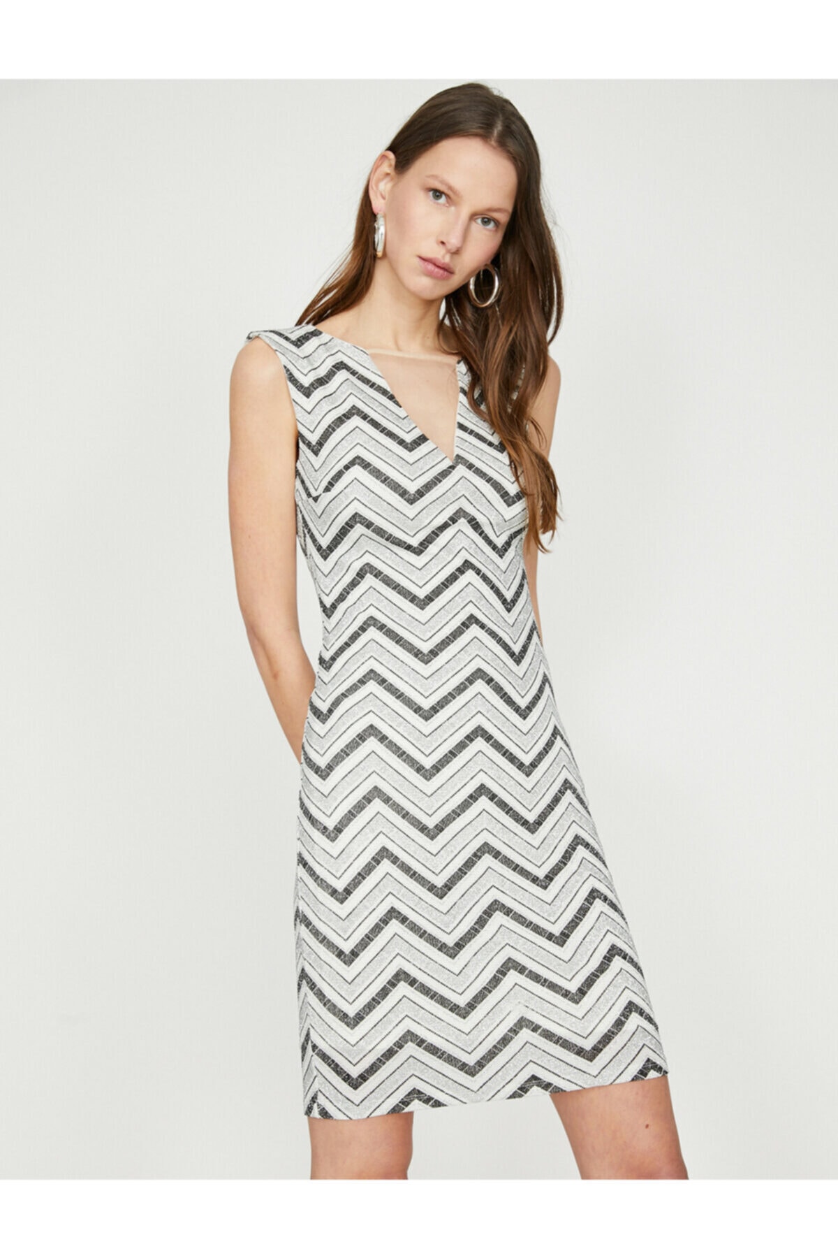 Koton Dámské vzorované šaty Večerní šaty