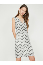 Koton Dámské vzorované šaty Večerní šaty