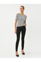 Koton Elastické skinny džíny se standardní kapsou v pase - Carmen Skinny Jeans