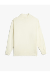 Koton High Neck Tunic Knit Long Sleeve Ribbed