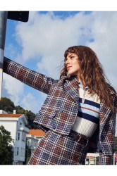 Koton Tweed dvouřadý crop sako