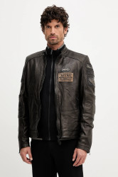 Kožená bunda Aeronautica Militare hnědá barva, PN0962U100839