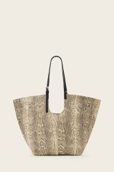 Kožená kabelka AllSaints béžová barva, W652XD