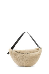 Kožená kabelka AllSaints LUNA béžová barva, W217XD