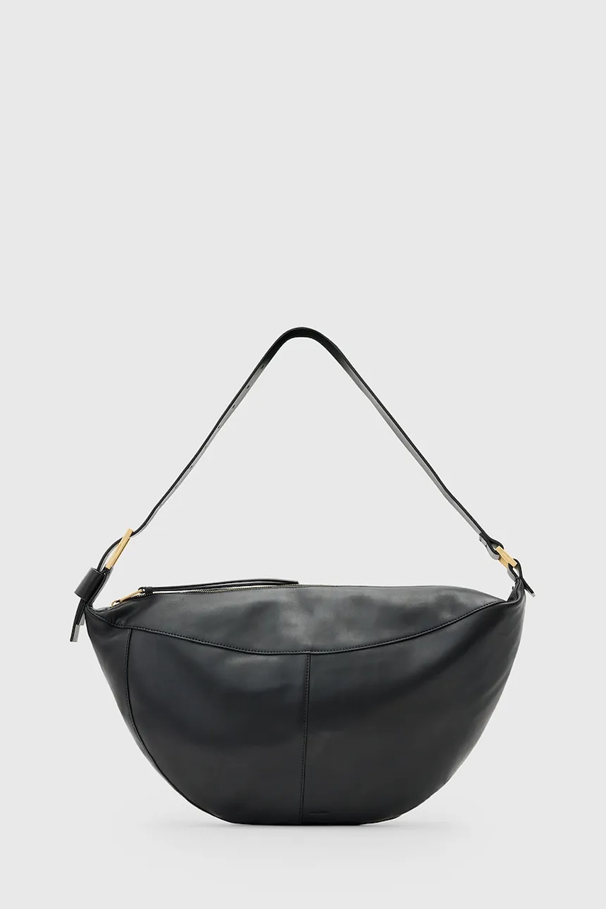 Kožená kabelka AllSaints LUNA černá barva, W190XD