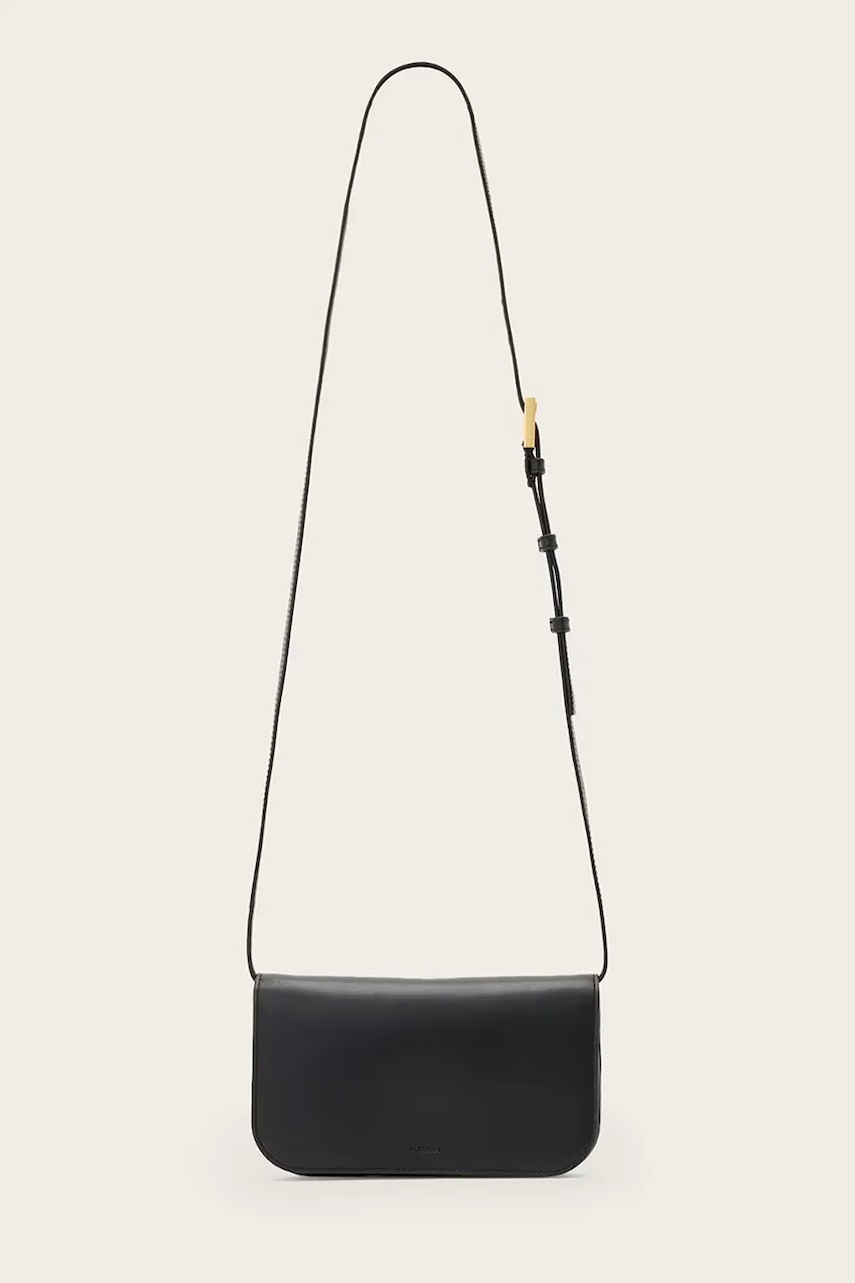 Kožená kabelka AllSaints MAEVE černá barva, W268XD