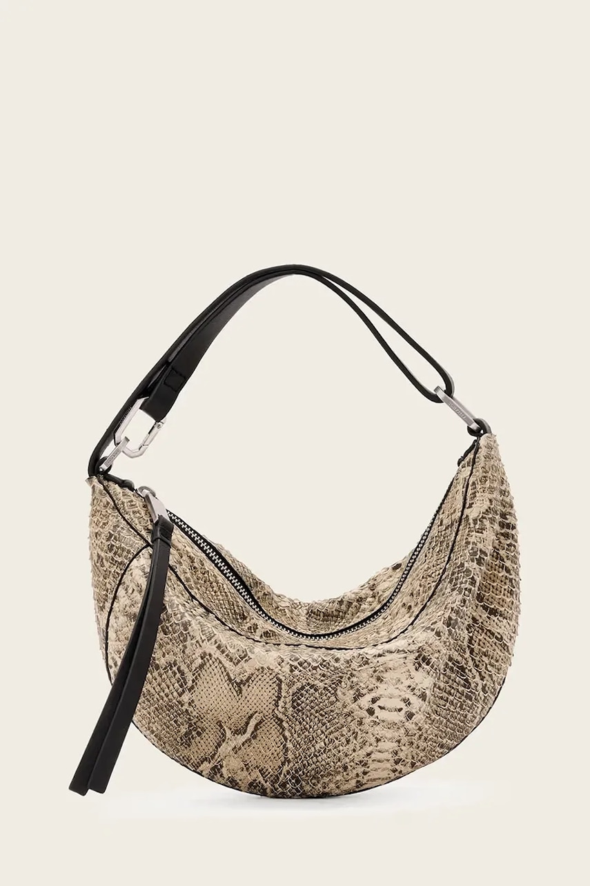 Kožená kabelka AllSaints žlutá barva, W547XD