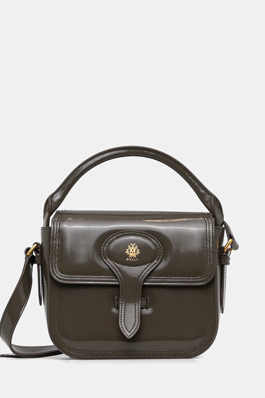 Kožená kabelka Bally zelená barva, WAS02P