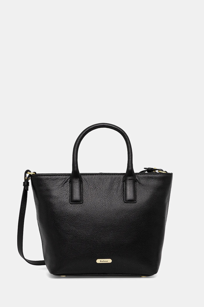Kožená kabelka Barbour černá barva, LBA0489