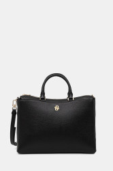 Kožená kabelka BOSS BOSS BEYOND Briefcas černá barva, 50552192