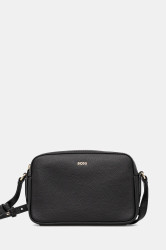 Kožená kabelka BOSS Lenah Crossbody černá barva, 50547733