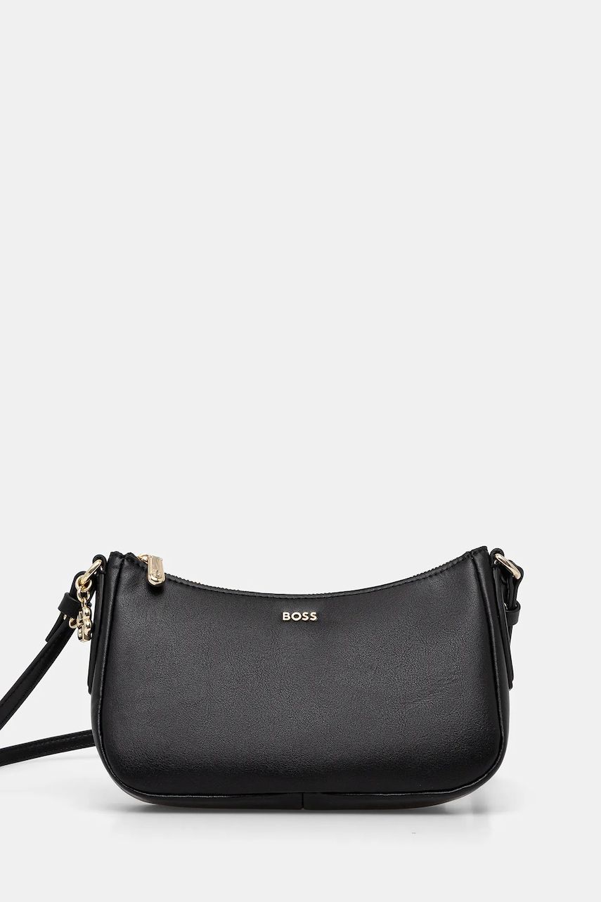 Kožená kabelka BOSS NUMAH Minibag černá barva, 50547773