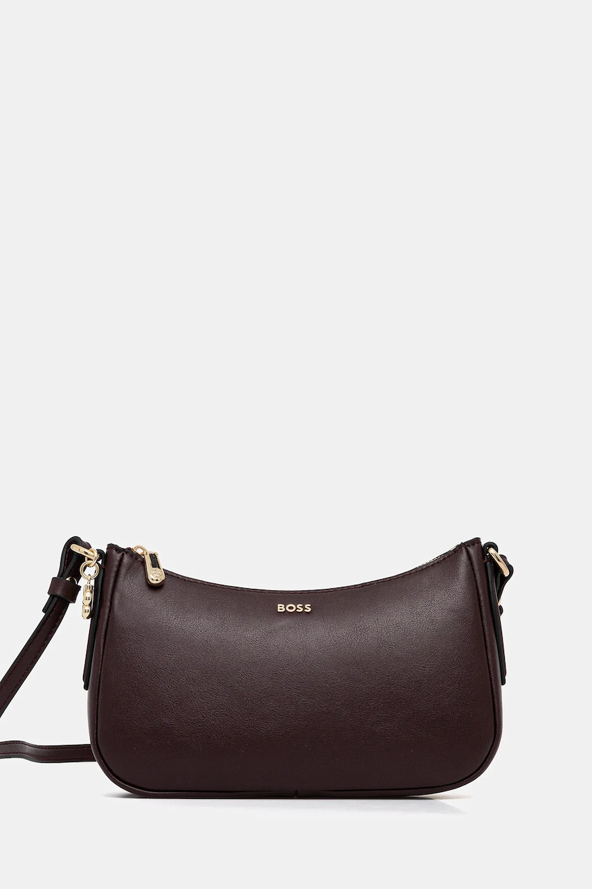 Kožená kabelka BOSS NUMAH Minibag fialová barva, 50547773