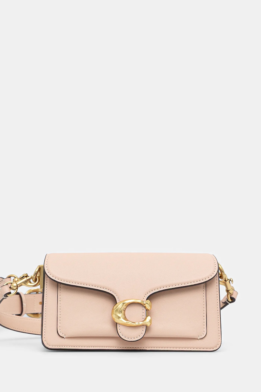 Kožená kabelka Coach Tabby 20 béžová barva, CBF93