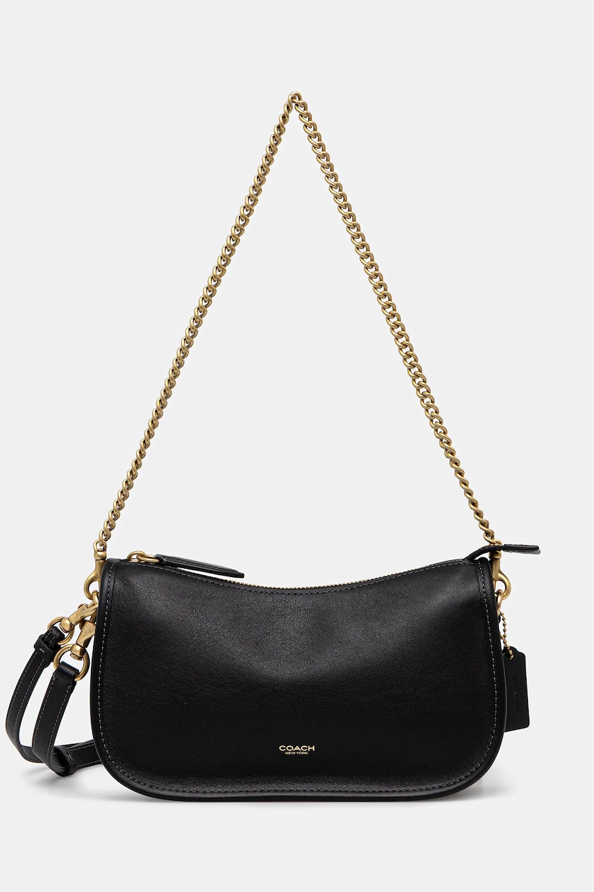 Kožená kabelka Coach Waverly zelená barva, CCC36