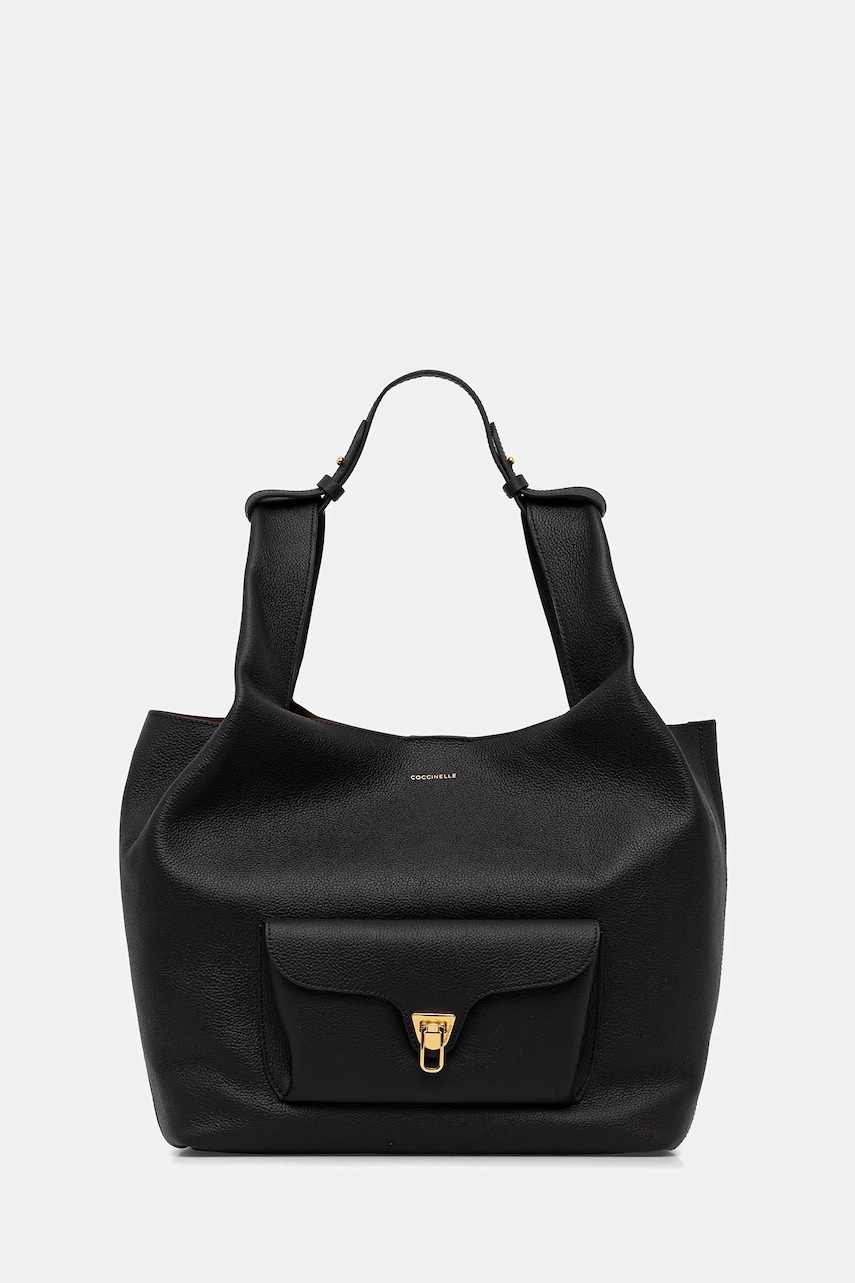 Kožená kabelka Coccinelle BEAT černá barva, E1.TDP.11.01.01