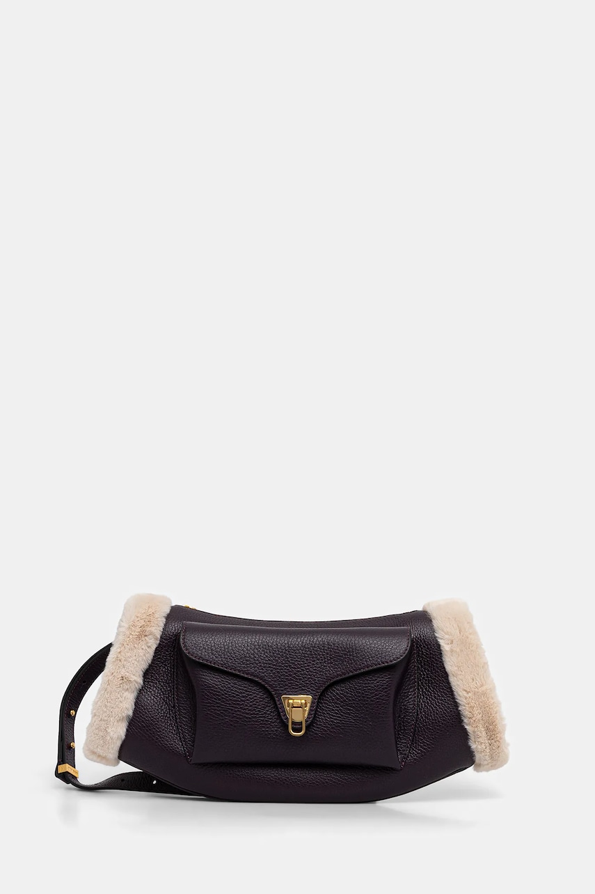 Kožená kabelka Coccinelle BEAT fialová barva, E1.TDK.15.01.01