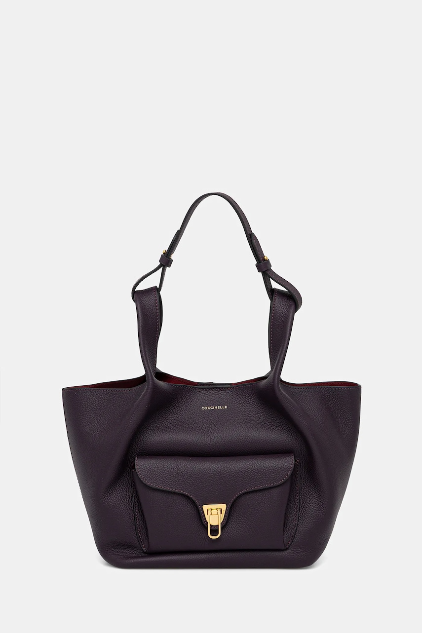 Kožená kabelka Coccinelle BEAT fialová barva, E1.TDP.11.02.01