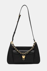 Kožená kabelka Coccinelle černá barva, E1.TFK.12.01.01