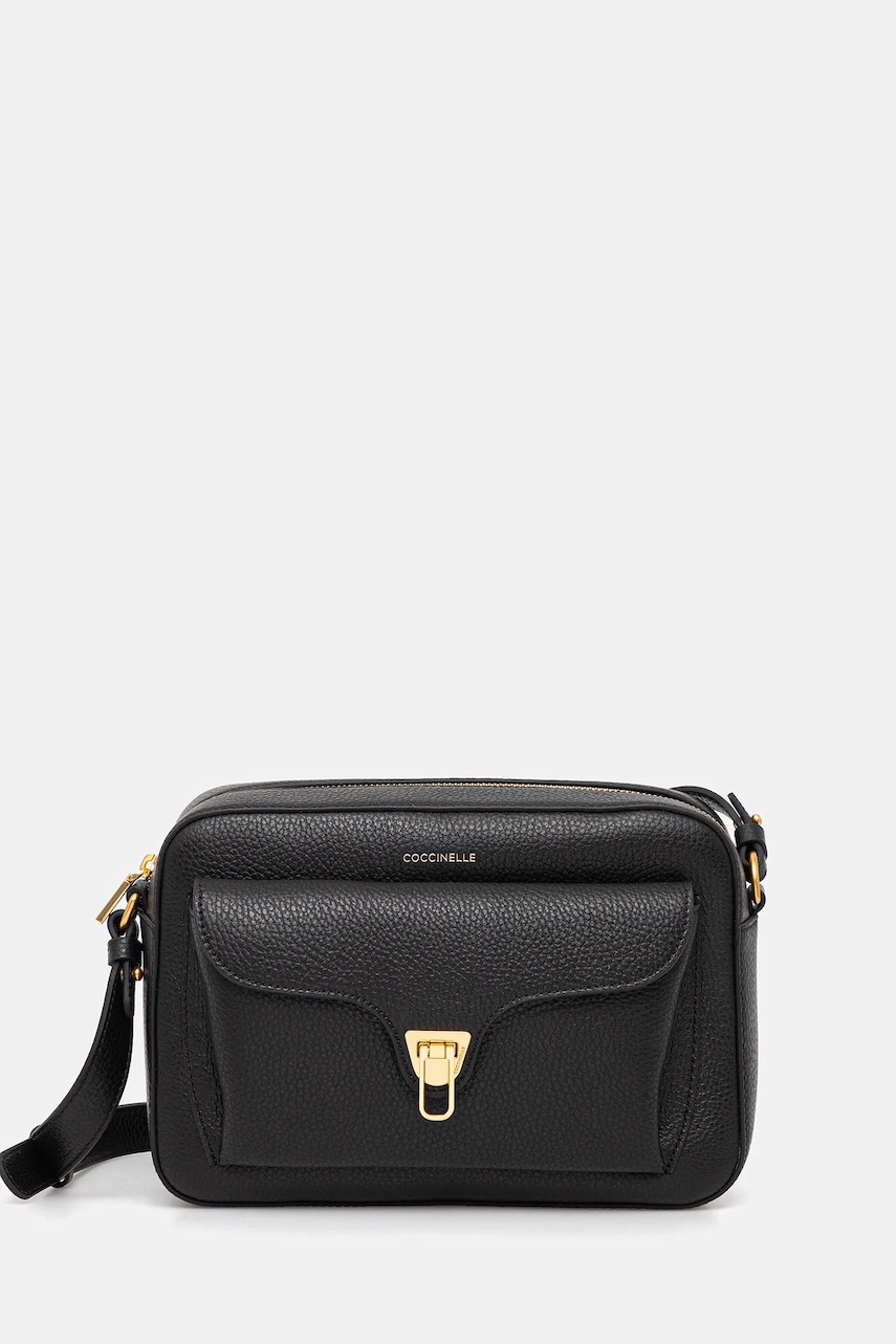 Kožená kabelka Coccinelle COCCINELLE BEAT SOFT černá barva, E1.MF6.15.06.01