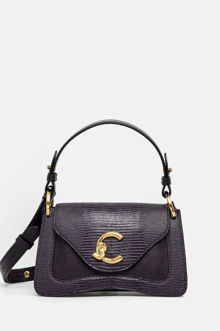 Kožená kabelka Coccinelle COCCINELLE C-ME BIMATERI. fialová barva, E1.T1R.18.04.01