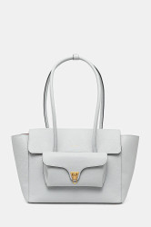 Kožená kabelka Coccinelle DOUBLE BEAT modrá barva, E1.T8A.11.02.01