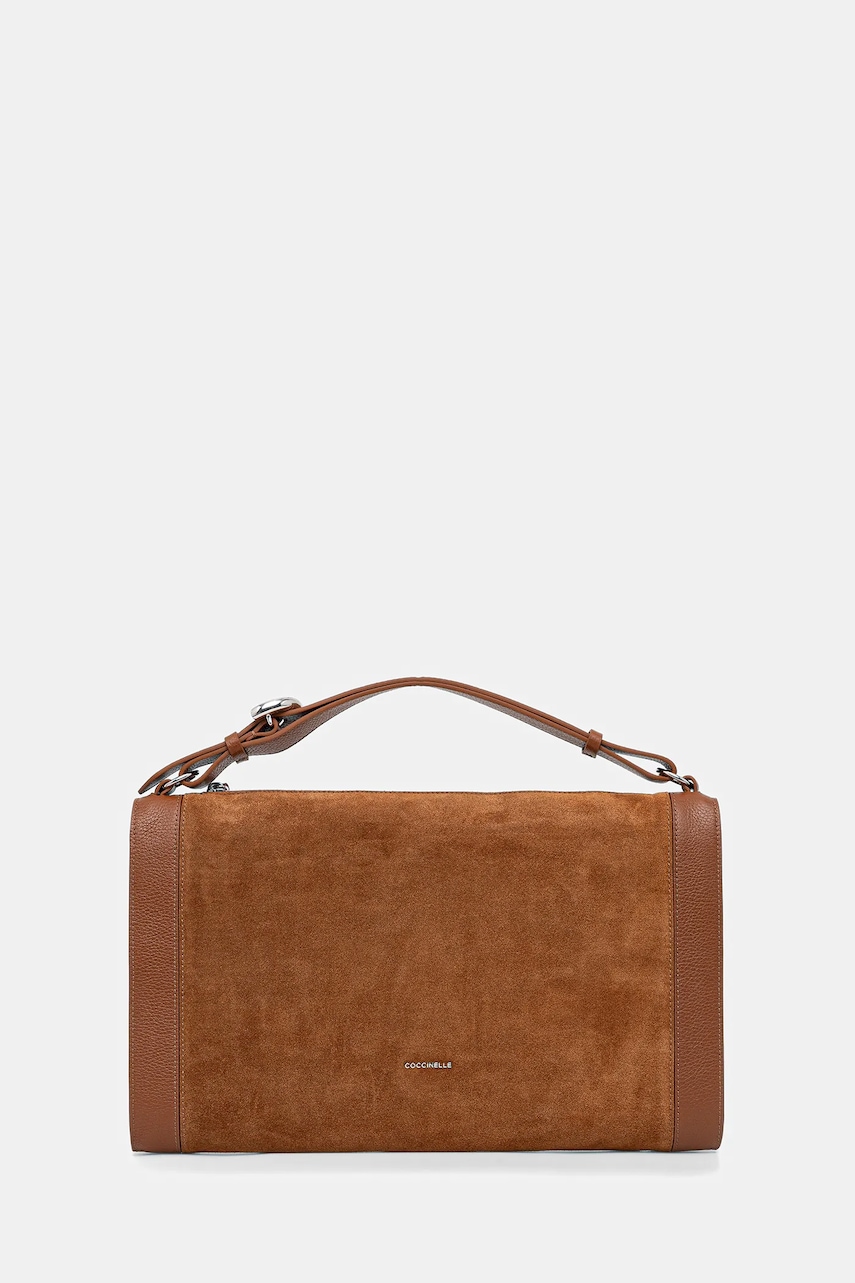 Kožená kabelka Coccinelle ELINOR hnědá barva, E1.TL6.12.02.01