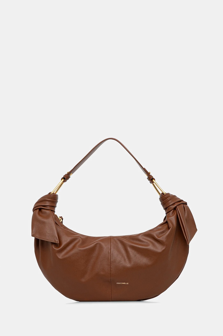 Kožená kabelka Coccinelle FUROSHIKI hnědá barva, E1 U1A 13 02 01