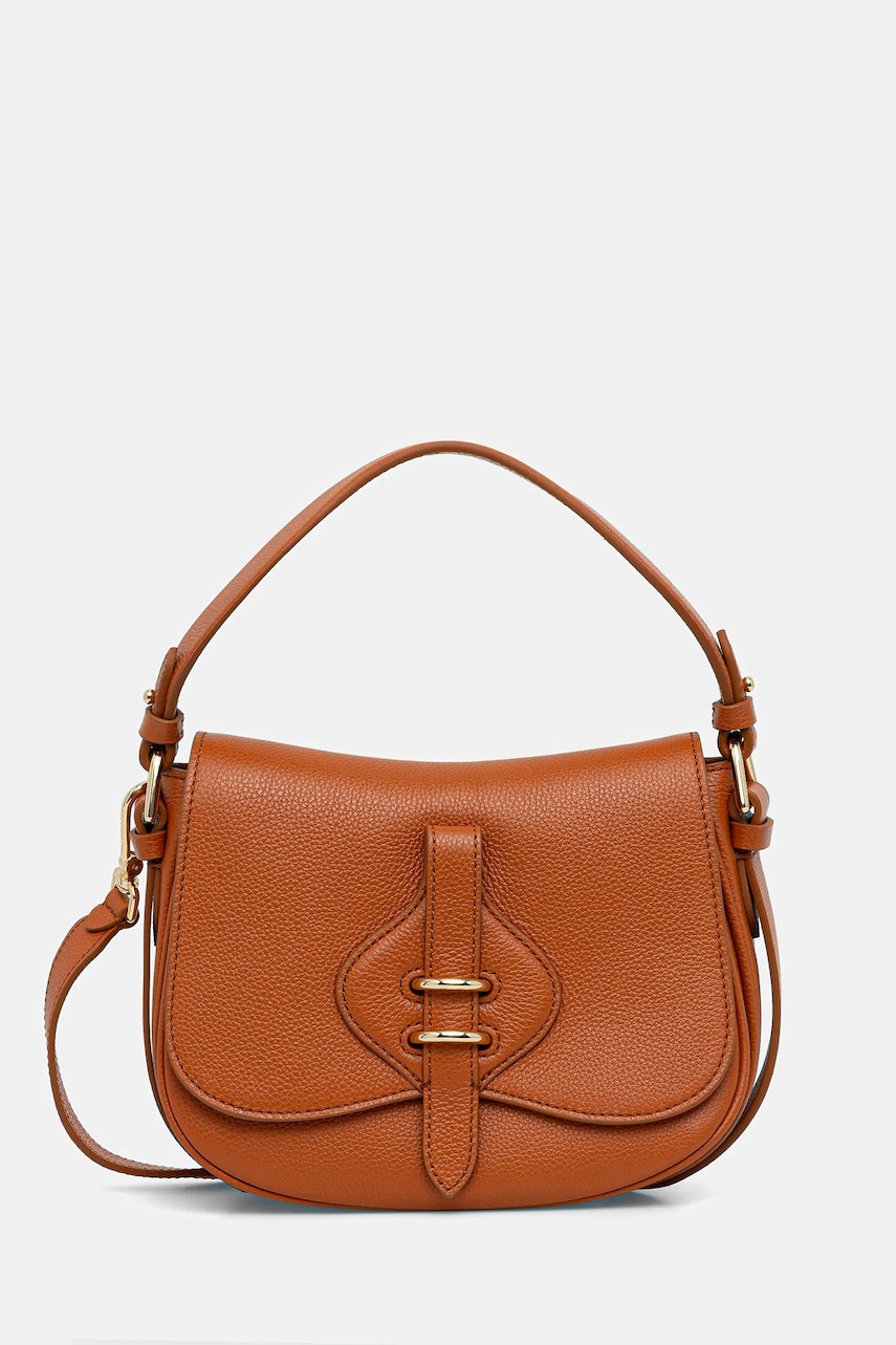 Kožená kabelka Coccinelle MAVERY oranžová barva, E1 U7F 18 02 01