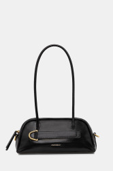 Kožená kabelka Coccinelle PAKI SHINY SMOOTH černá barva, E1 U4B 12 02 01