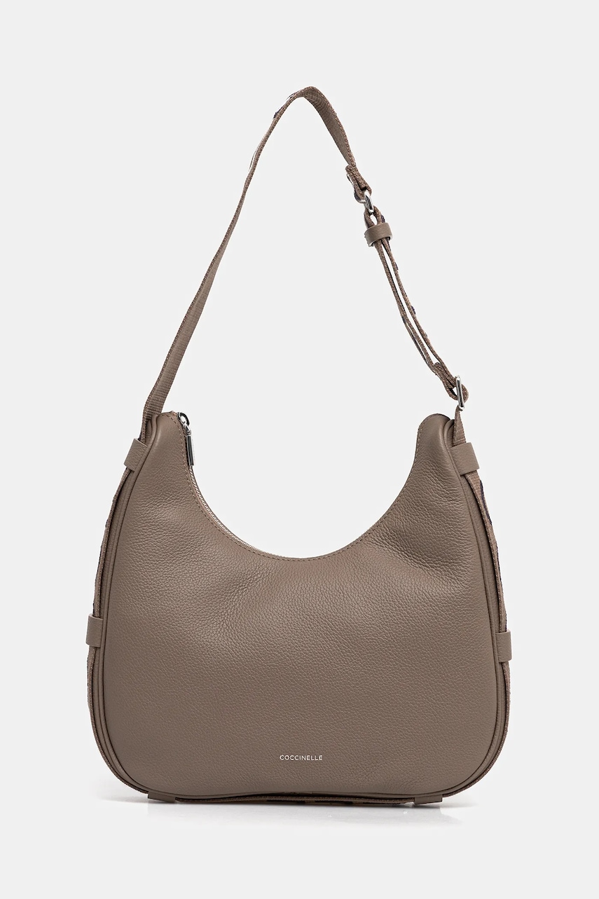 Kožená kabelka Coccinelle RAQUEL hnědá barva, E1.SQ0.13.02.01