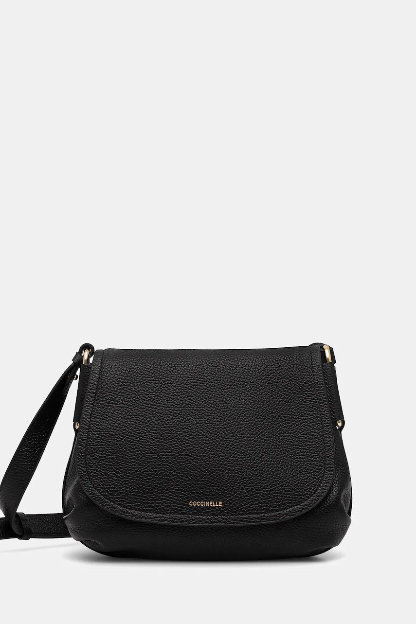 Kožená kabelka Coccinelle REBEKKA černá barva, E1.T95.15.02.01